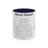 11oz Basset Hound Mug, Yellow, front view