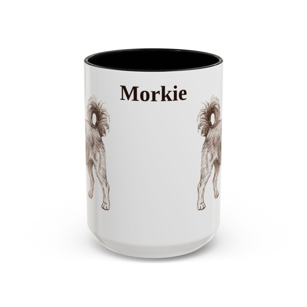 15oz Morkie Mug, Vintage Dog Portrait Coffee Mug, Dog Lover Gift