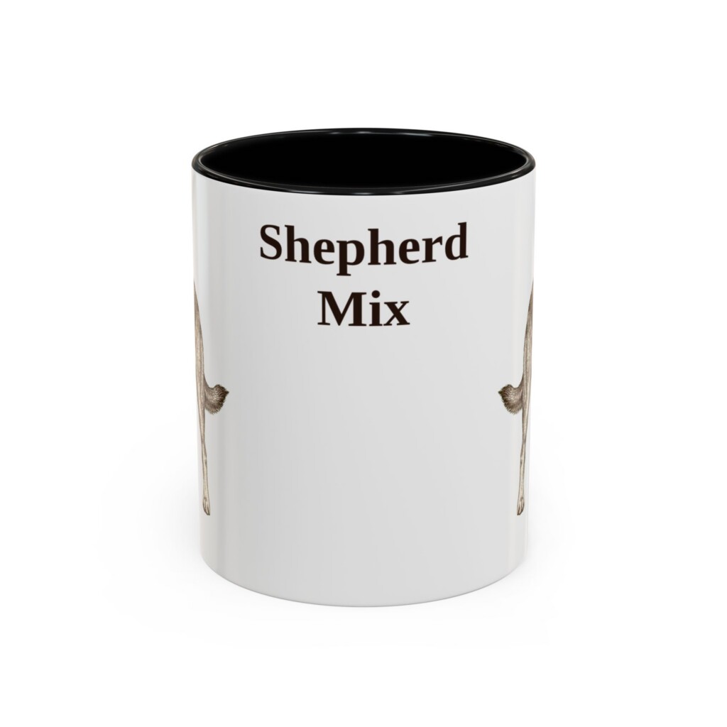 11oz Shepherd Mix Mug, Vintage Dog Portrait Coffee Mug, Dog Lover Gift
