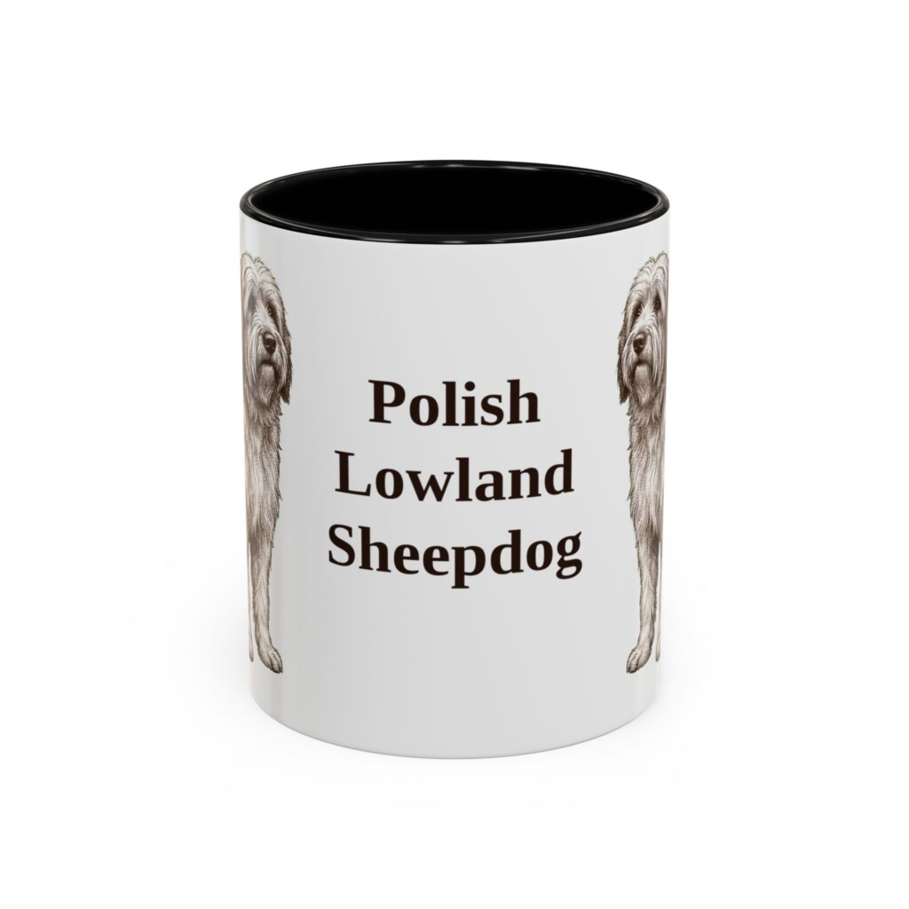 11oz Polish Lowland Sheepdog Mug, Vintage Dog Portrait Coffee Mug, Dog Lover Gift