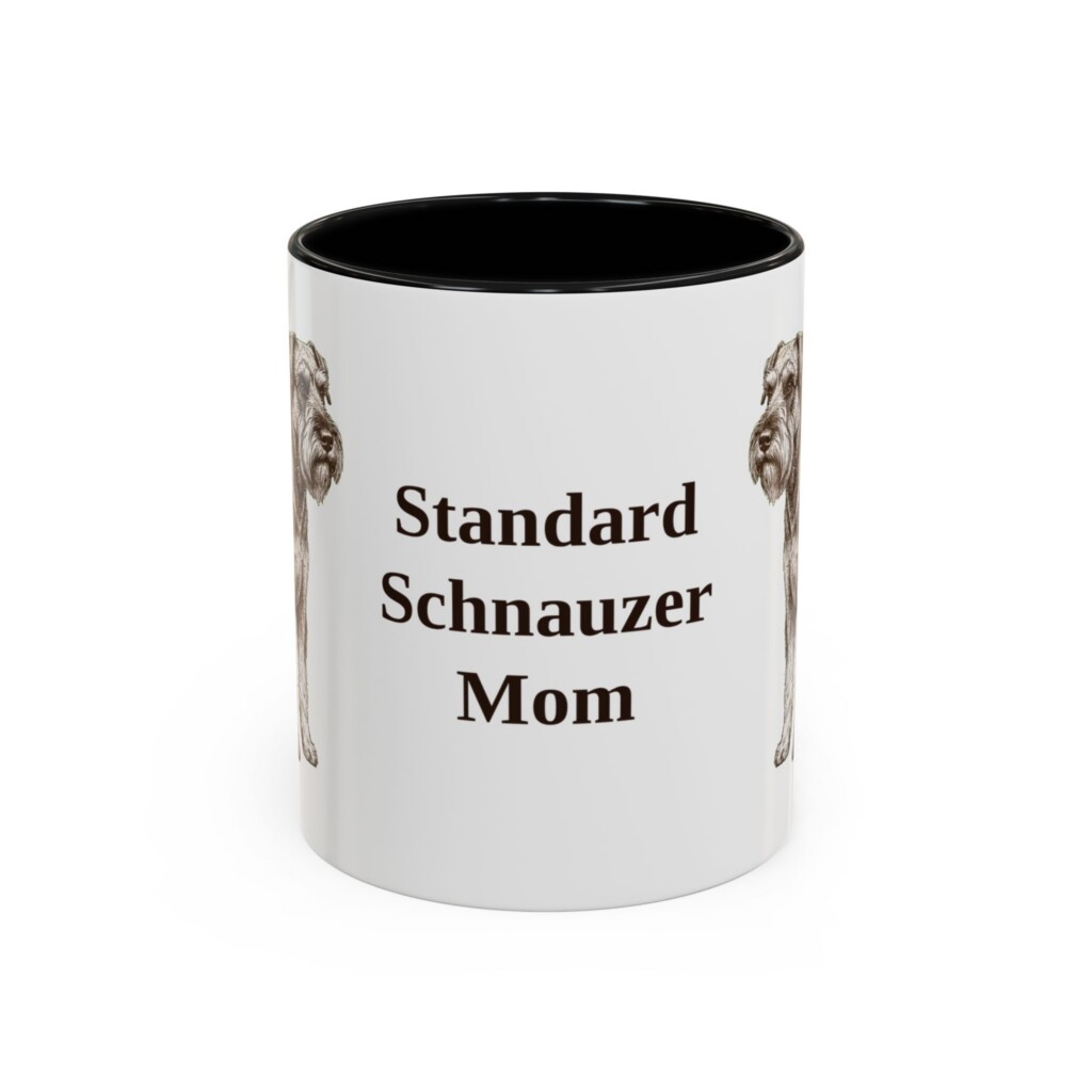 11oz Standard Schnauzer Dog Mom Mug, Vintage Sketch Coffee Mug, Dog Mom Gift