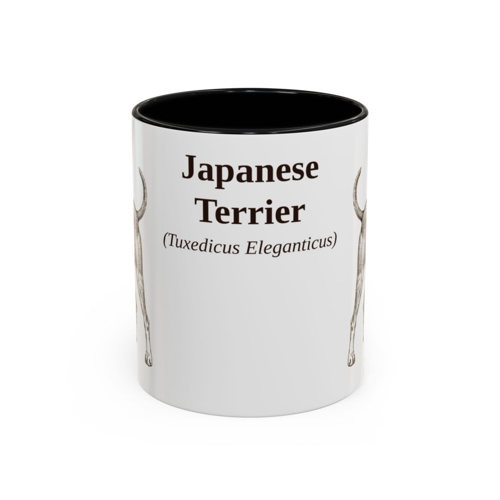 11oz Japanese Terrier Latin Mug, Vintage Dog Coffee Mug, Dog Lover Gift