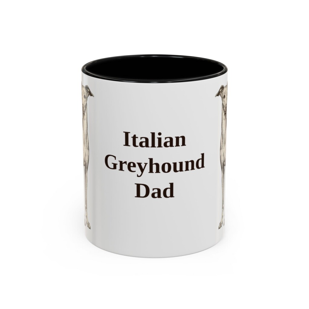 11oz Italian Greyhound Dog Dad Mug, Vintage Sketch Coffee Mug, Dog Dad Gift