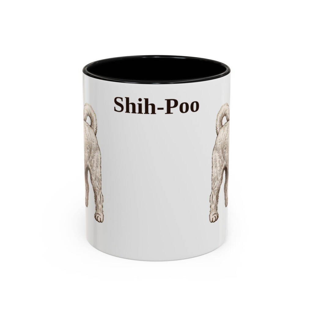 11oz Shih-Poo Mug, Vintage Dog Portrait Coffee Mug, Dog Lover Gift