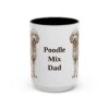 15oz Poodle Mix Dog Dad Mug, Vintage Sketch Coffee Mug, Dog Dad Gift