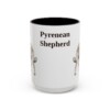 15oz Pyrenean Shepherd Mug, Vintage Dog Portrait Coffee Mug, Dog Lover Gift