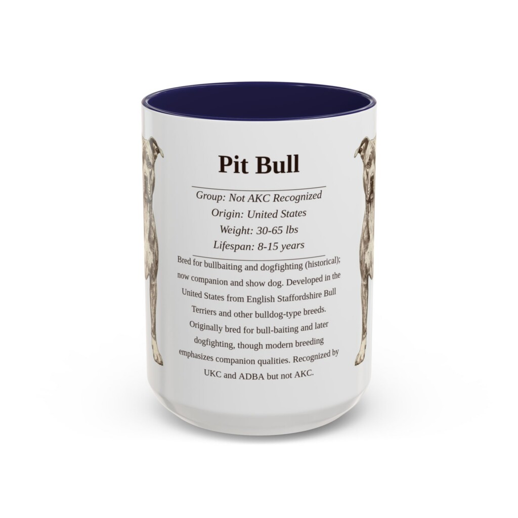 15oz Pit Bull Mug, Orange, front view
