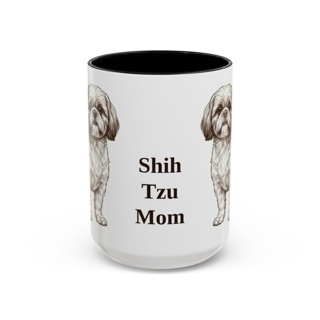 11826916002919016846_2048.jpeg 15oz Shih Tzu Dog Mom Mug, Vintage Sketch Coffee Mug, Dog Mom Gift