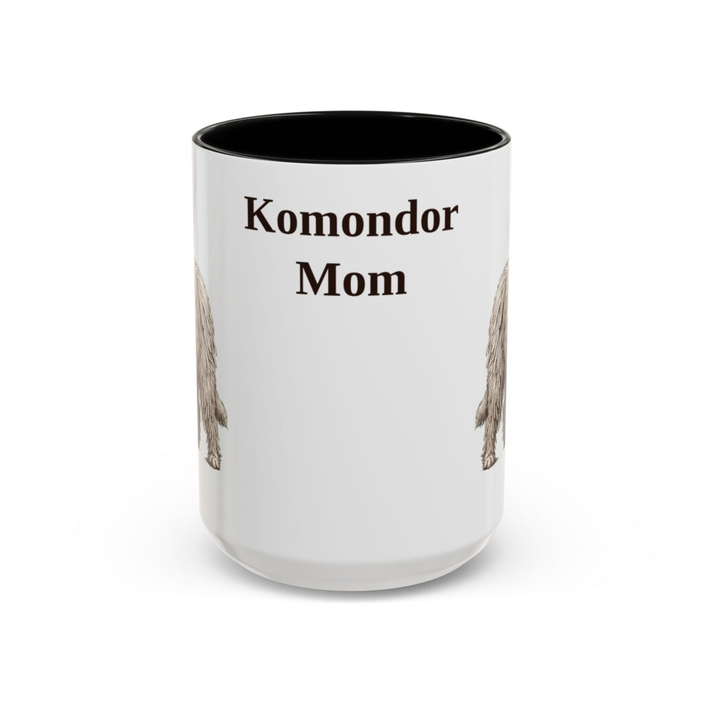 15oz Komondor Dog Mom Mug, Vintage Sketch Coffee Mug, Dog Mom Gift