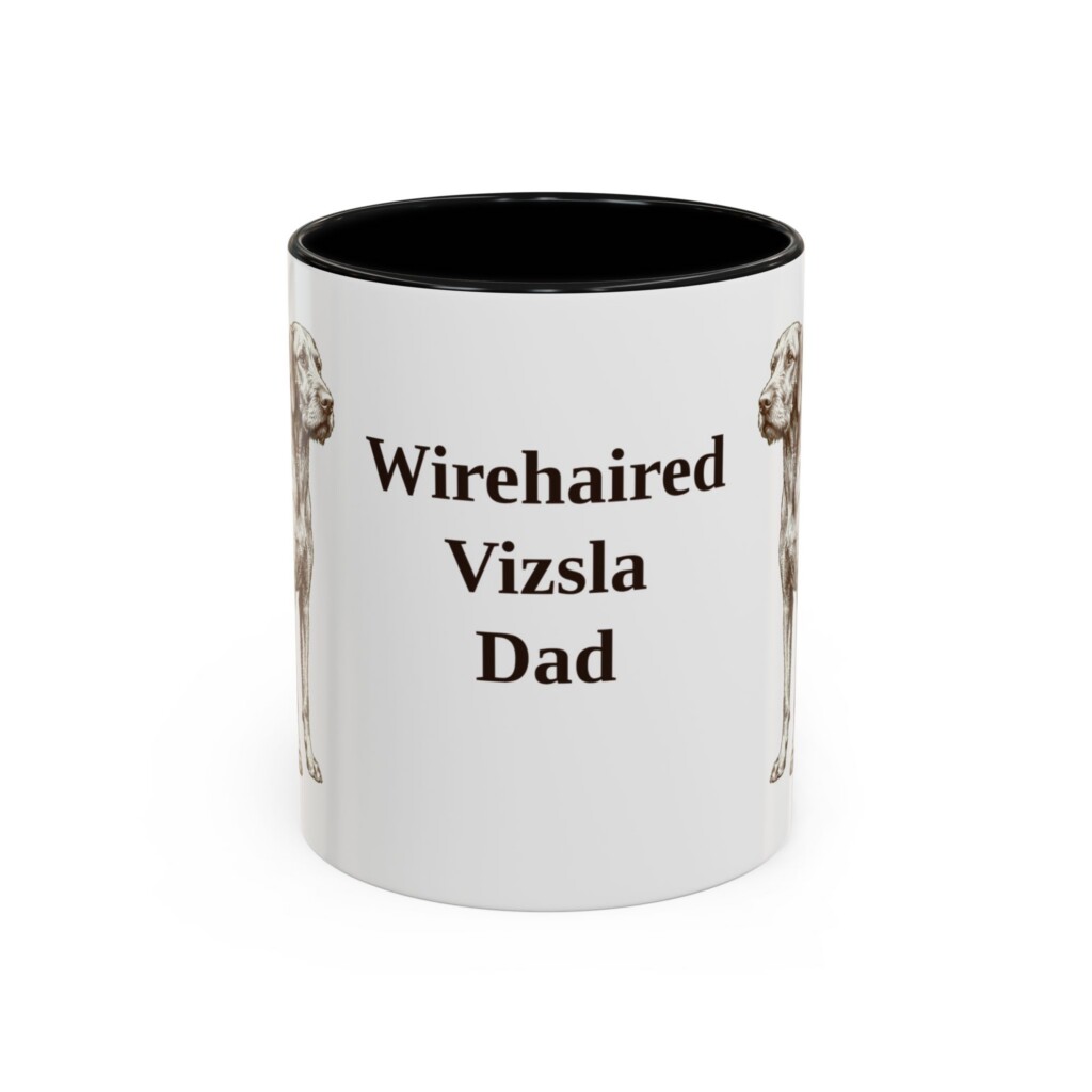 11oz Wirehaired Vizsla Dog Dad Mug, Vintage Sketch Coffee Mug, Dog Dad Gift