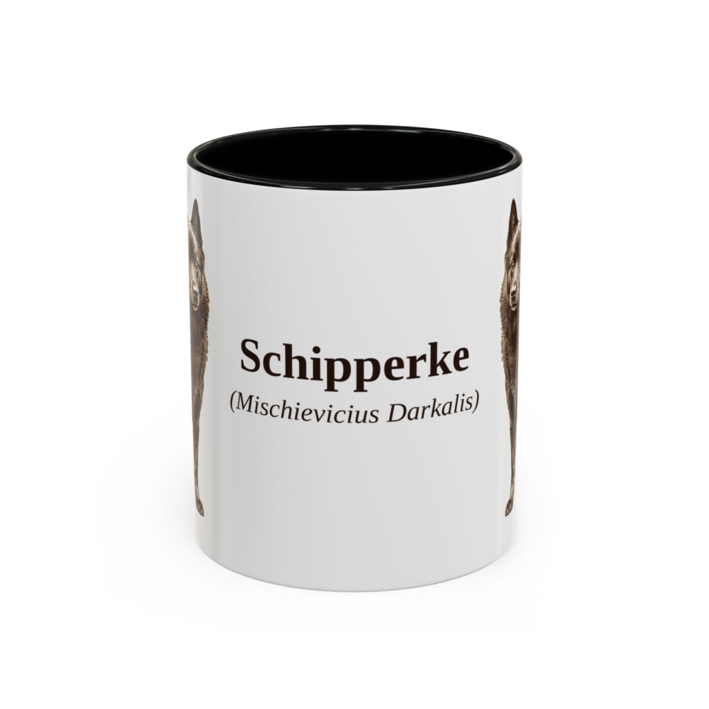 11oz Schipperke Latin Mug, Vintage Dog Coffee Mug, Dog Lover Gift