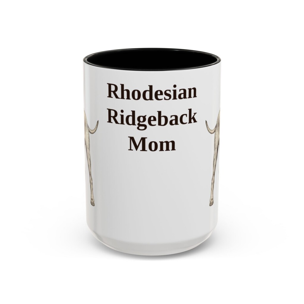 15oz Rhodesian Ridgeback Dog Mom Mug, Vintage Sketch Coffee Mug, Dog Mom Gift