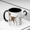 11oz Funny Harrier Dog Mug, Black, lifestyle photo