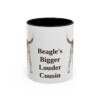 11oz Funny Harrier Dog Mug, Black, front view
