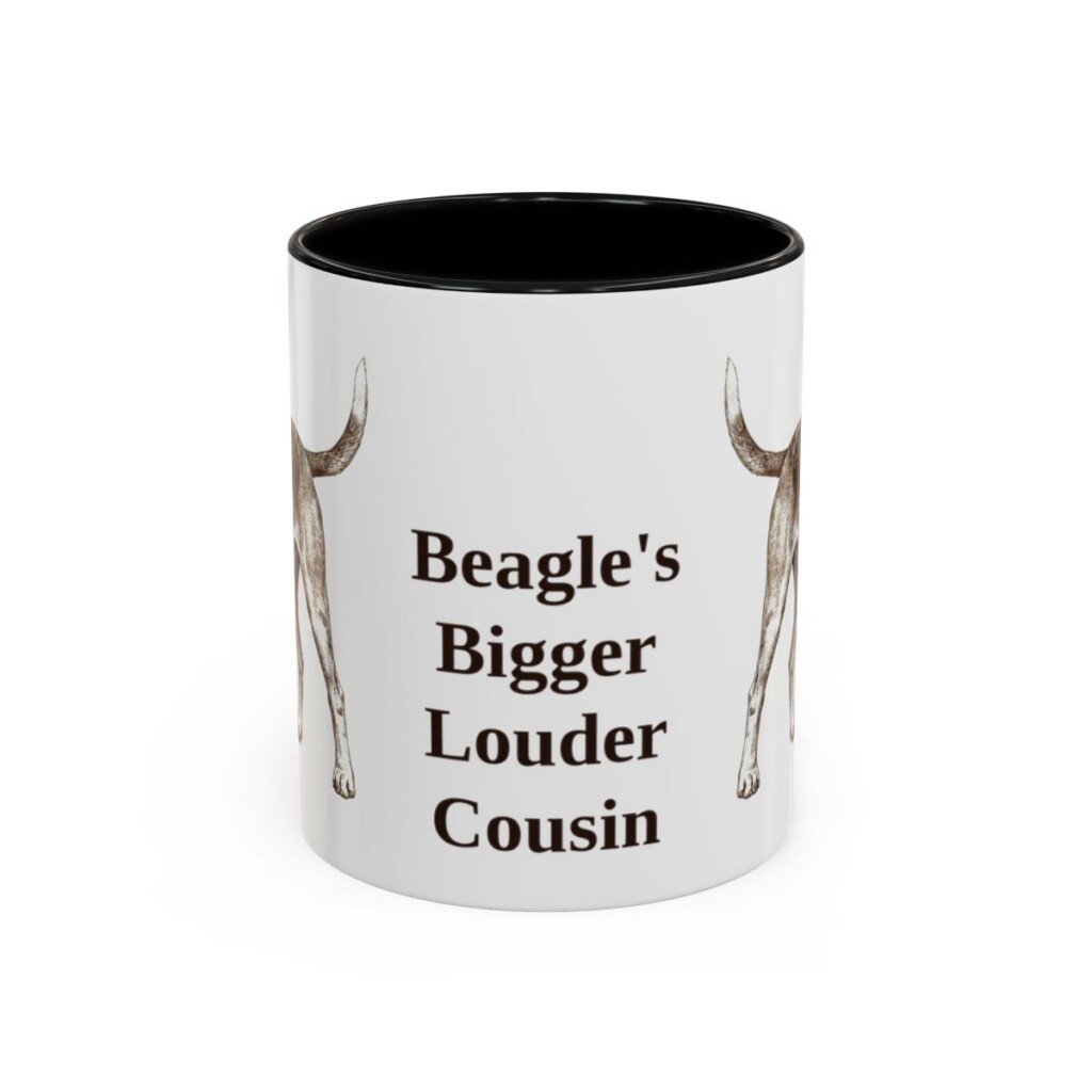 11oz Funny Harrier Dog Mug, Black, front view