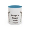 11oz Funny Harrier Dog Mug, Light Blue, front view