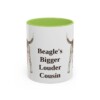 11oz Funny Harrier Dog Mug, Light Green, front view