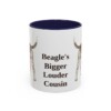 11oz Funny Harrier Dog Mug, Navy, front view