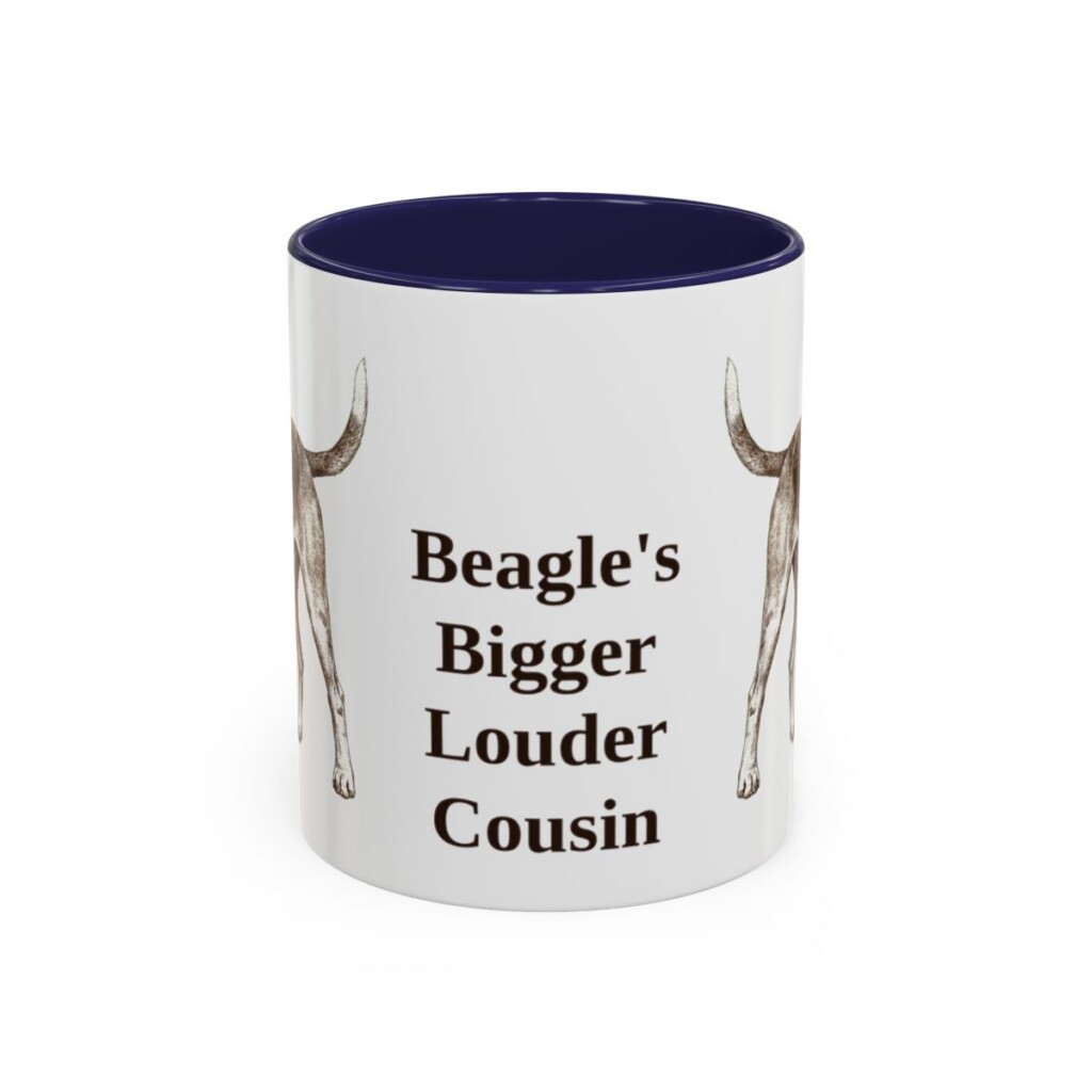 11oz Funny Harrier Dog Mug, Navy, front view