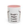 11oz Funny Harrier Dog Mug, Pink, front view