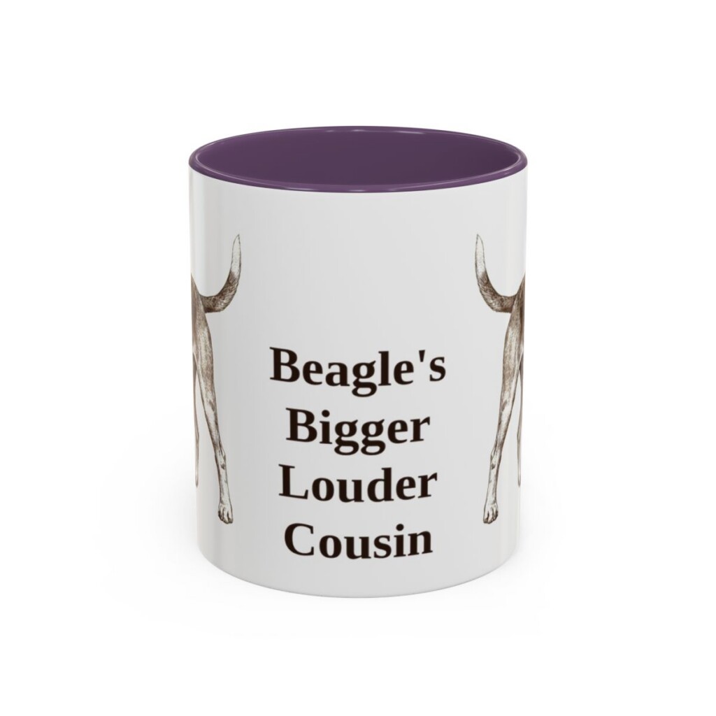 11oz Funny Harrier Dog Mug, Purple, front view