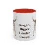 11oz Funny Harrier Dog Mug, Red, front view
