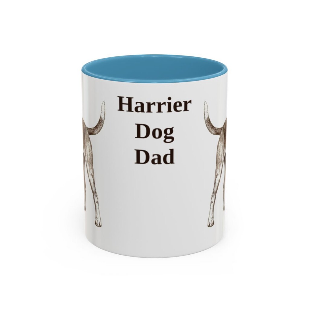 11oz Harrier Dog Dog Dad Mug, Light Blue, front view