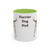 11oz Harrier Dog Dog Dad Mug, Light Green, front view