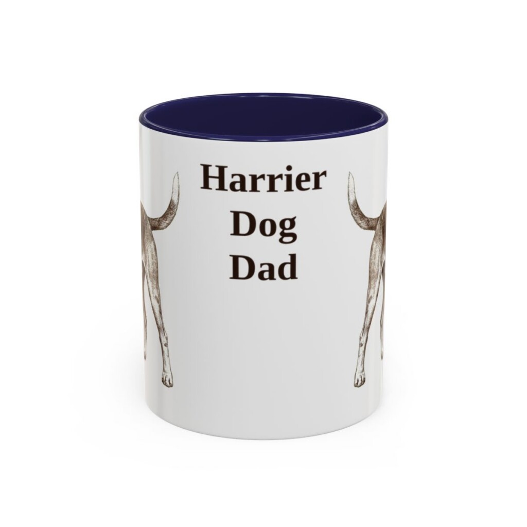 11oz Harrier Dog Dog Dad Mug, Navy, front view