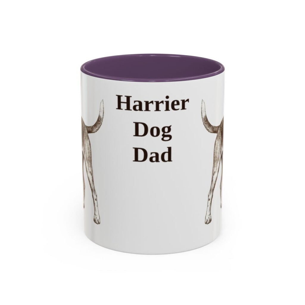 11oz Harrier Dog Dog Dad Mug, Purple, front view
