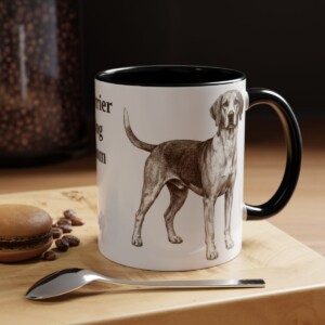 11oz Harrier Dog Dog Mom Mug, Black, lifestyle photo