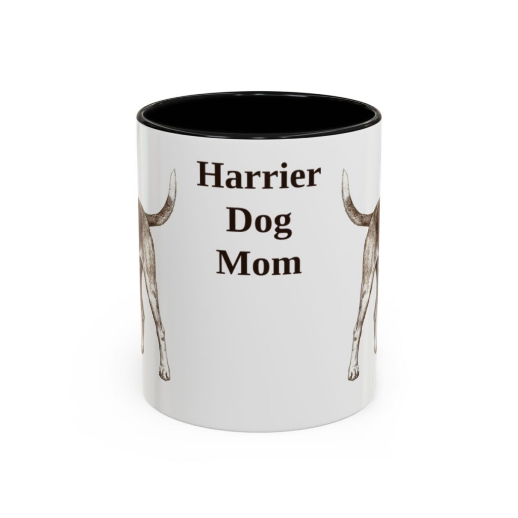 11oz Harrier Dog Dog Mom Mug, Black, front view