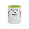 11oz Harrier Dog Dog Mom Mug, Light Green, front view