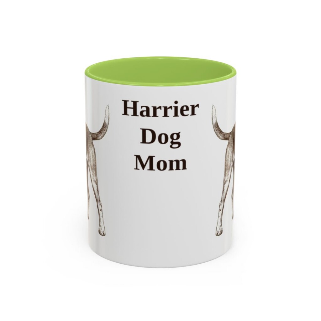 11oz Harrier Dog Dog Mom Mug, Light Green, front view