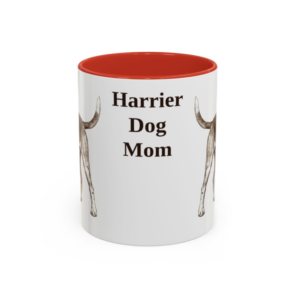 11oz Harrier Dog Dog Mom Mug, Red, front view