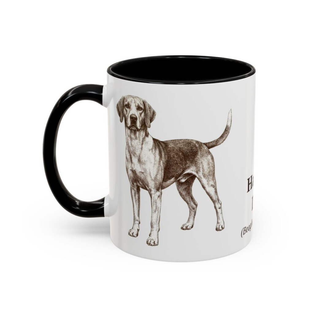 11oz Harrier Dog Latin Mug, Black, left side view