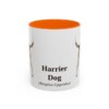 11oz Harrier Dog Latin Mug, Orange, front view