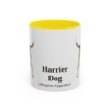 11oz Harrier Dog Latin Mug, Yellow, front view