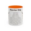 11oz Harrier Dog Mug, Orange, front view