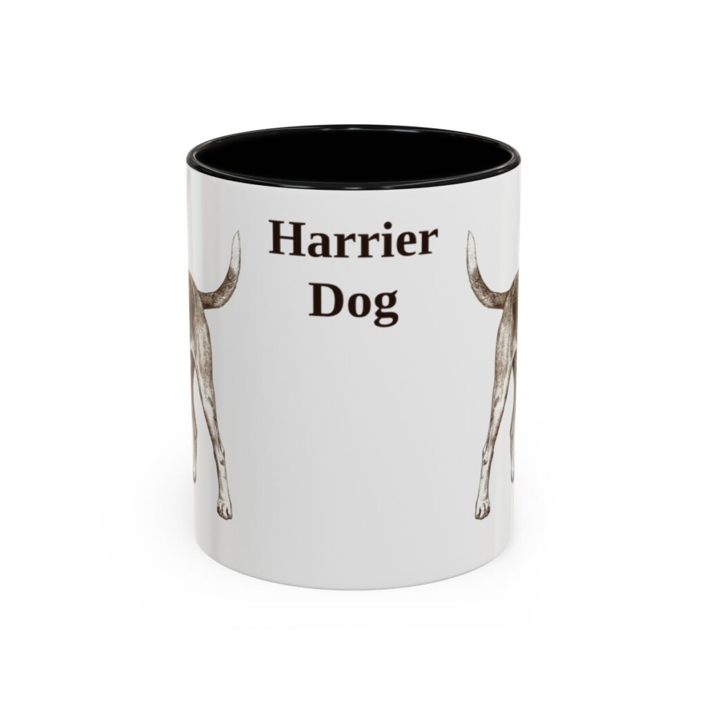 11oz Harrier Dog Mug, Black, front view