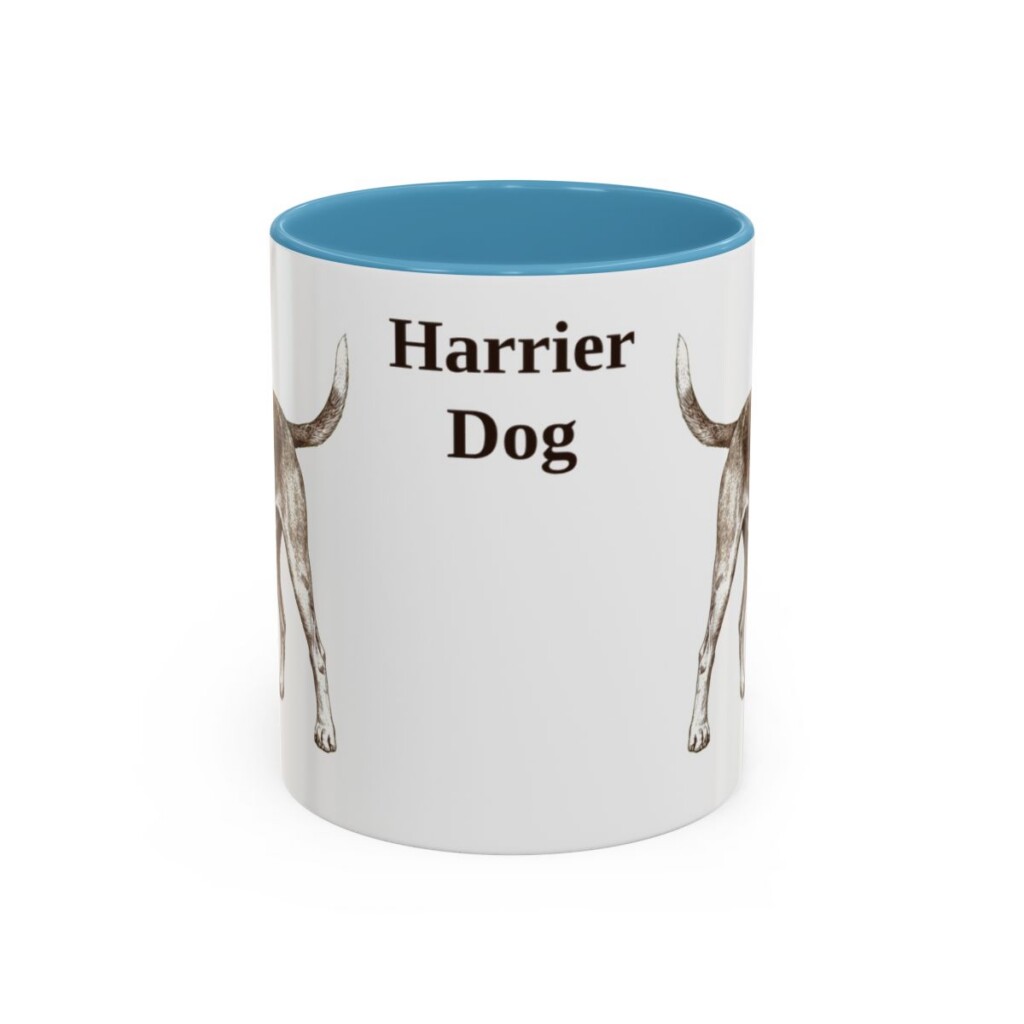 11oz Harrier Dog Mug, Light Blue, front view