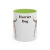 11oz Harrier Dog Mug, Light Green, front view