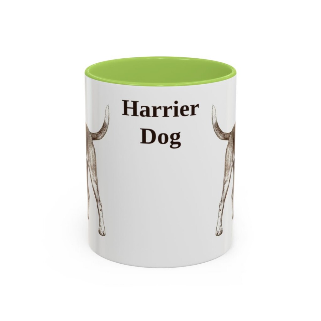 11oz Harrier Dog Mug, Light Green, front view