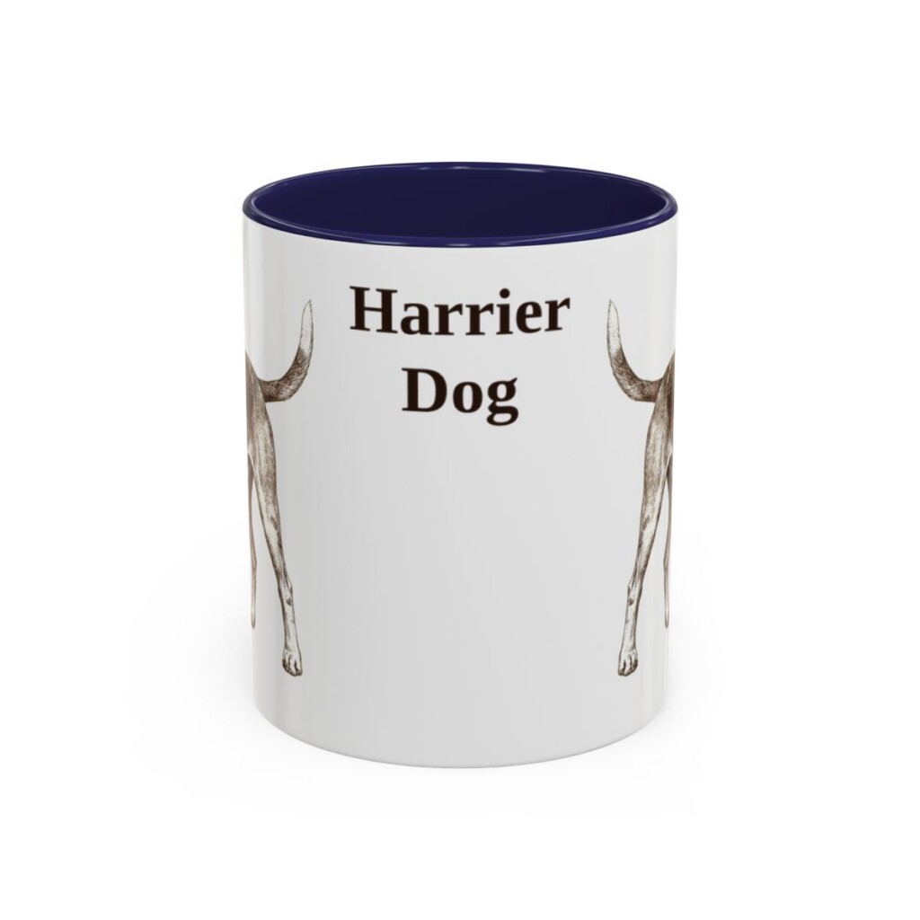 11oz Harrier Dog Mug, Navy, front view