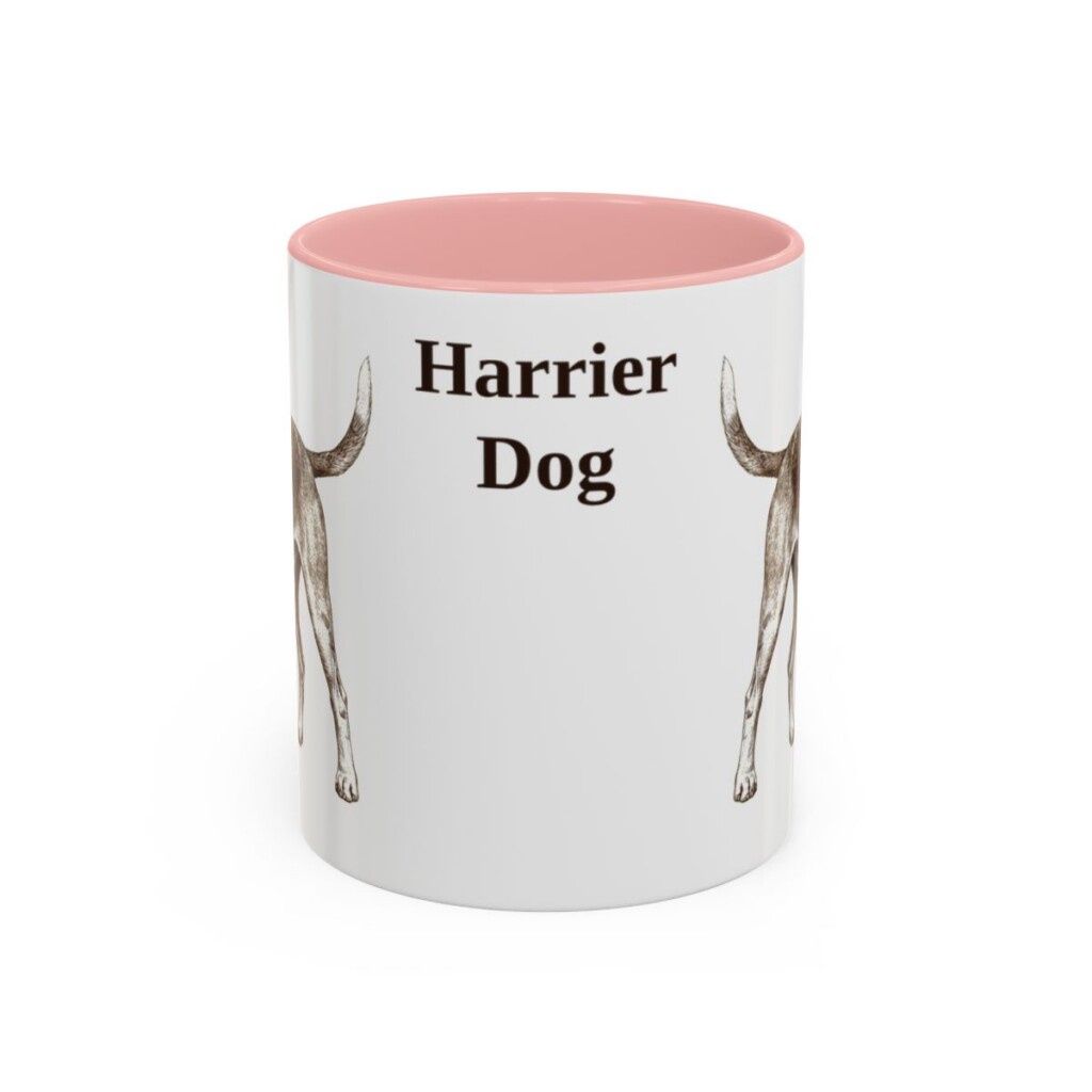 11oz Harrier Dog Mug, Pink, front view