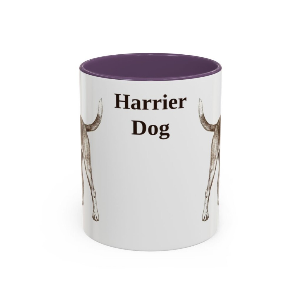 11oz Harrier Dog Mug, Purple, front view