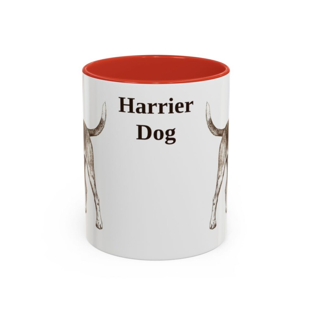 11oz Harrier Dog Mug, Red, front view