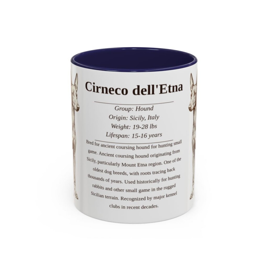 11oz Cirneco dell'Etna Mug, Navy, front view