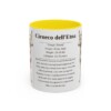 11oz Cirneco dell'Etna Mug, Yellow, front view