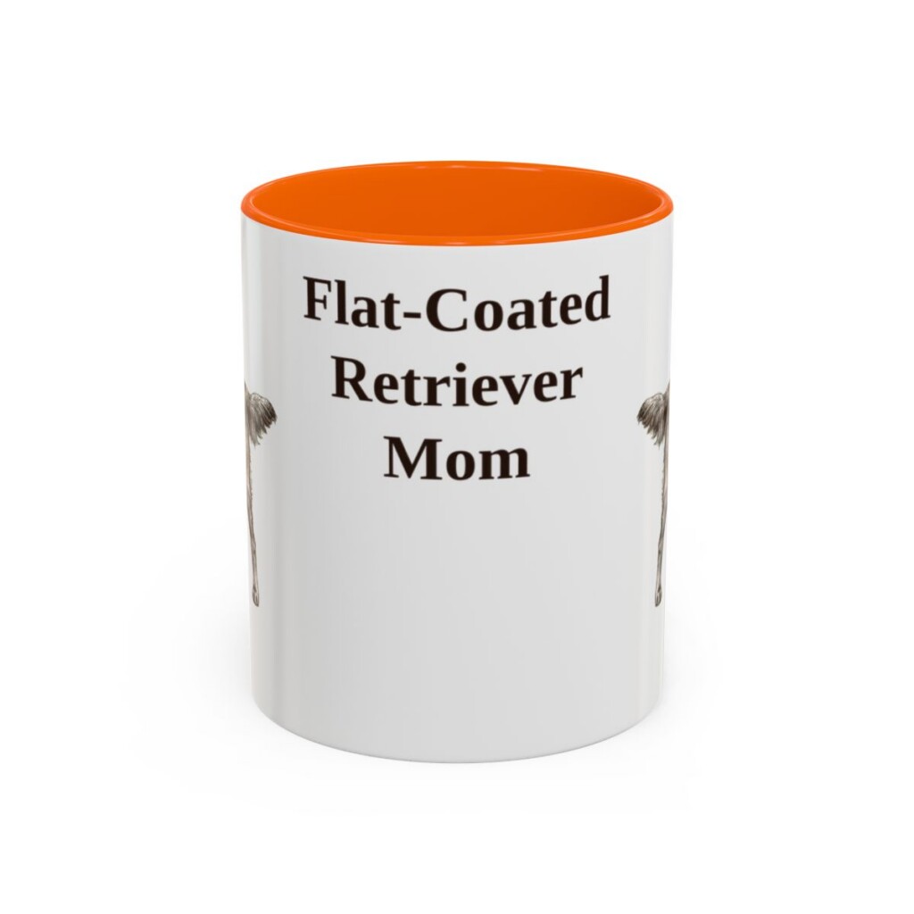 11oz-flat-coated-retriever-mug-mom-orange 11oz flat coated retriever mug, Orange
